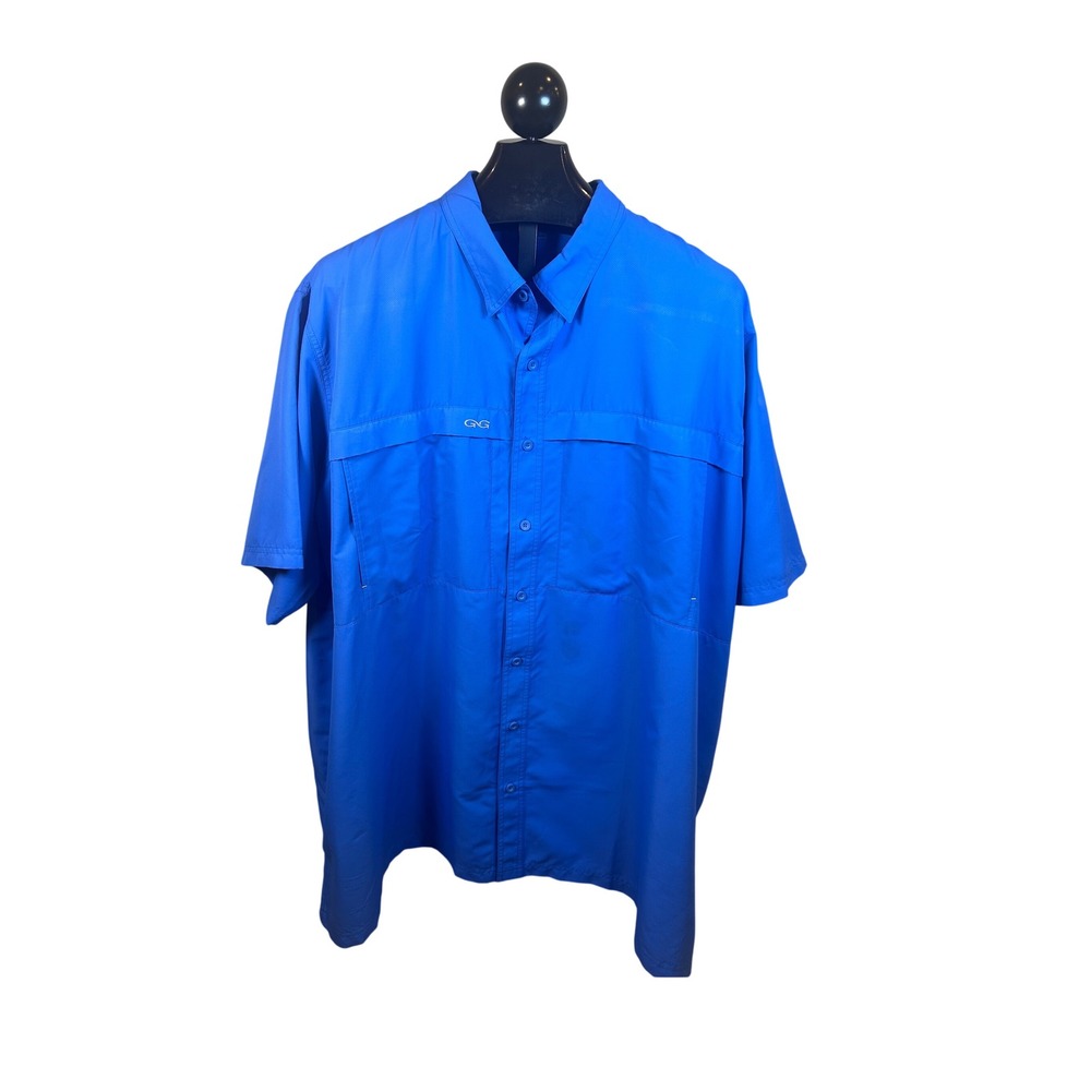 GameGuard Outdoors Mens 5XL Blue Short Sleeve Fishing Shirt Quick Dry Mesh Vent